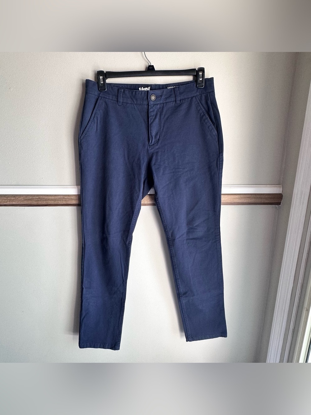 MUGSY Morgans Chinos Navy Blue Pants Casual Stretch K6PNNV​